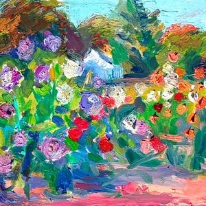 Sophia R 6 by 8 oil on board "my garden "